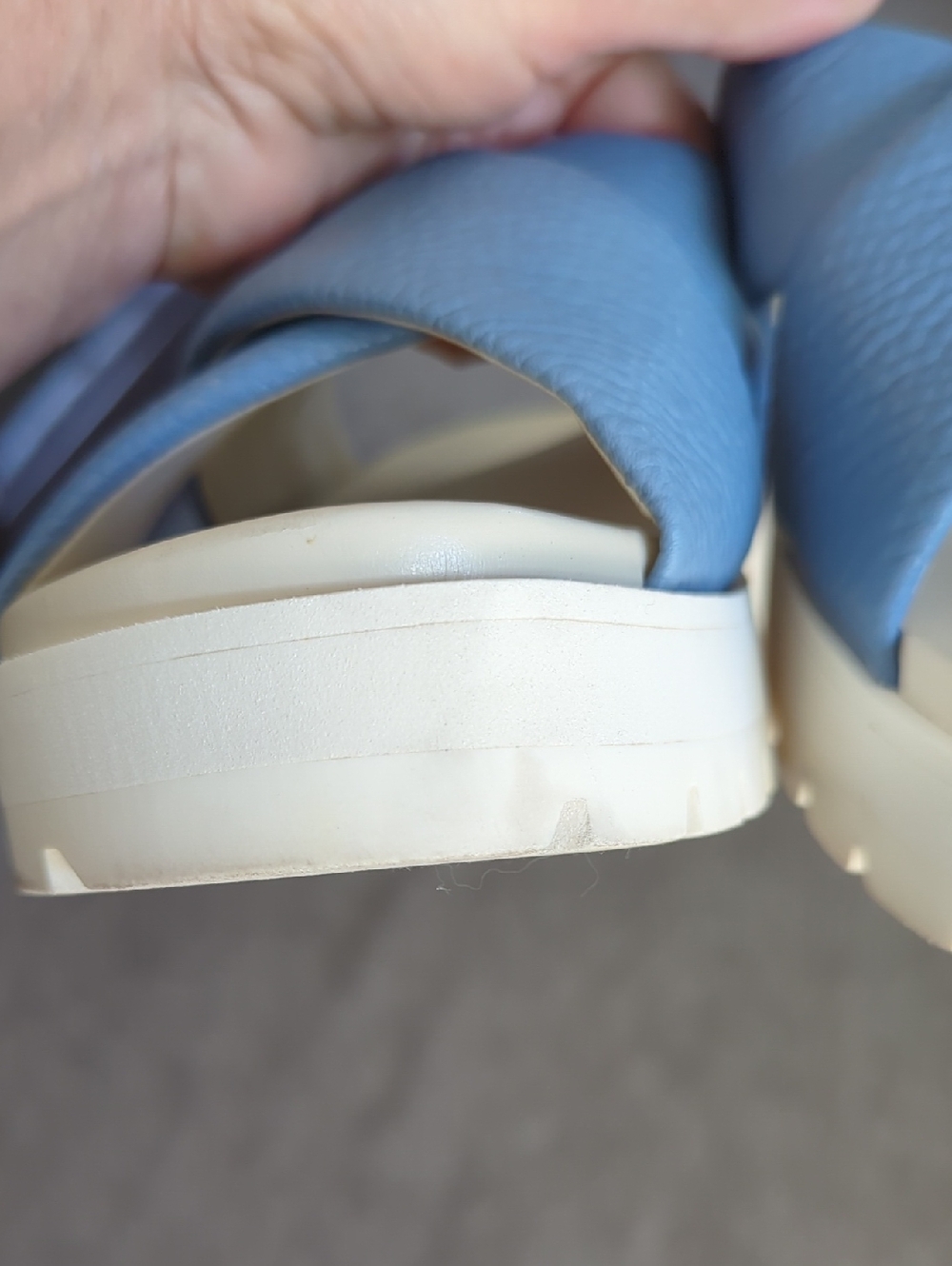 Vionic Blue Leather Vesta Comfort Slide Sandals - Picture 8 of 9
